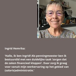 Ingrid Hemrika, penningmeester Huid Nederland Ingrid Hemrika, penningmeester Huid Nederland