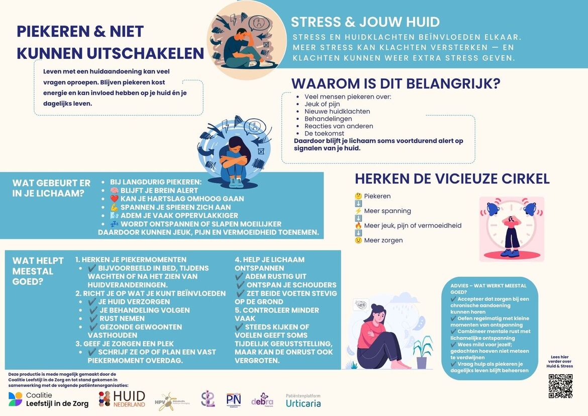 infographic leefstijl en huid - piekeren en niet kunnen uitschakelen